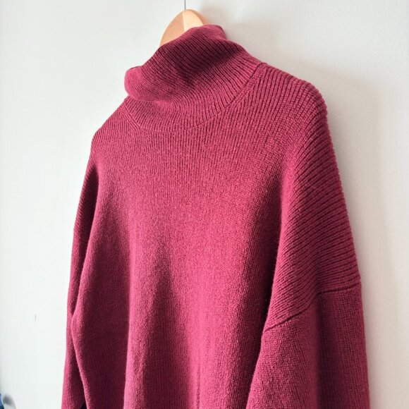 Aritzia Babaton Maclean Merino Wool Oversized Turtleneck Sweater Dress Medium - Picture 5 of 8